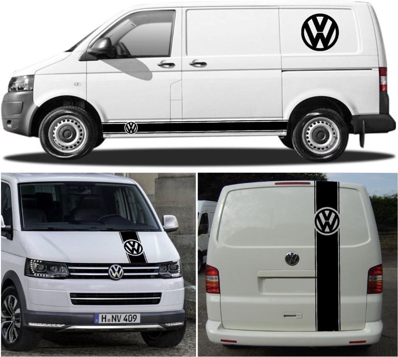 Zestaw naklejek VW t4 t5 t6 t7 multivan caravelle nalepki pasy znaczek