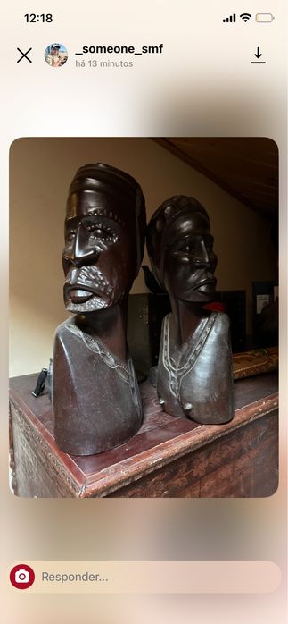 Escultura africana de madeira