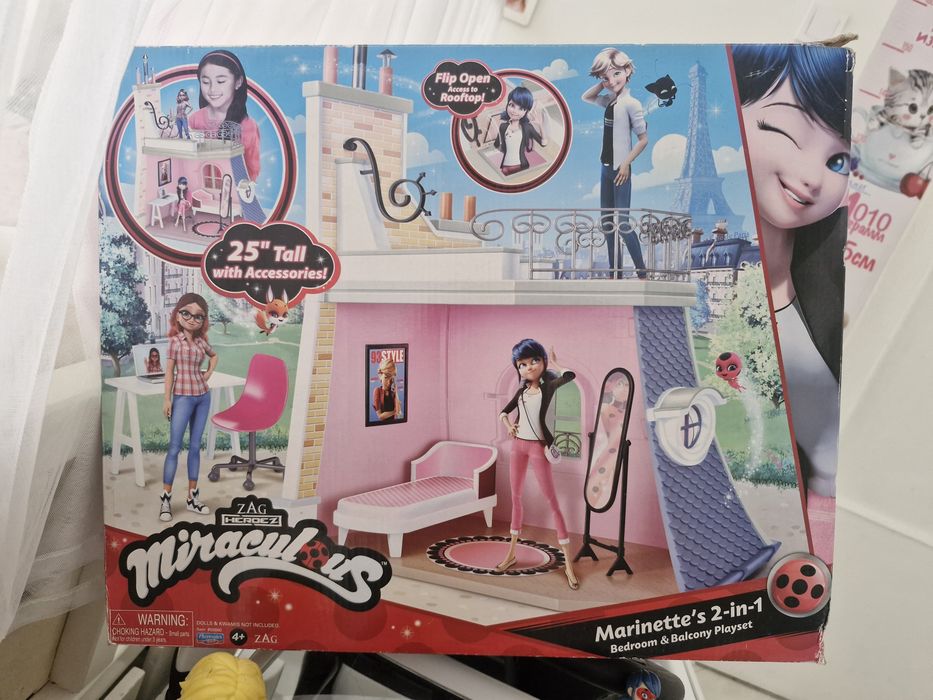 Ігровий набір Miraculous Спальня та балкон Марінетт 2 в 1