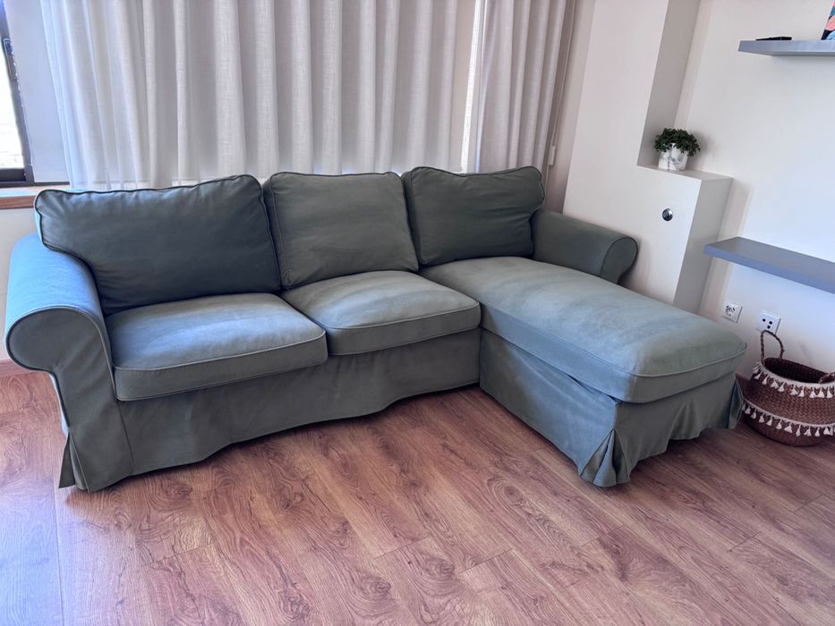 Sofá 3 lugares com chaise longue EKTORP IKEA