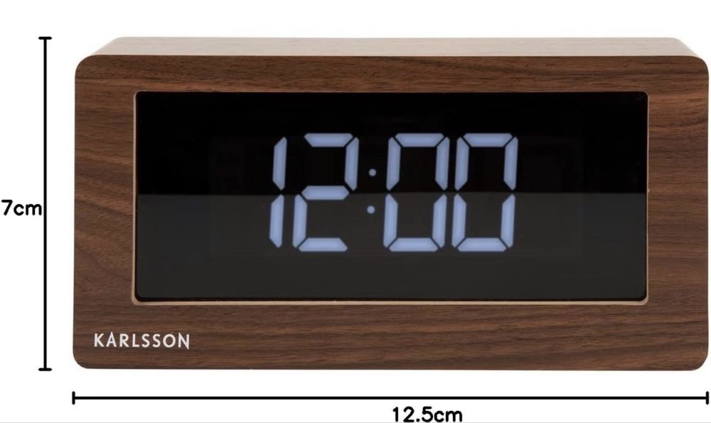 Relógio de Mesa Karlsson ‘BOXED’ LED – Madeira Escura (KA5899DW)