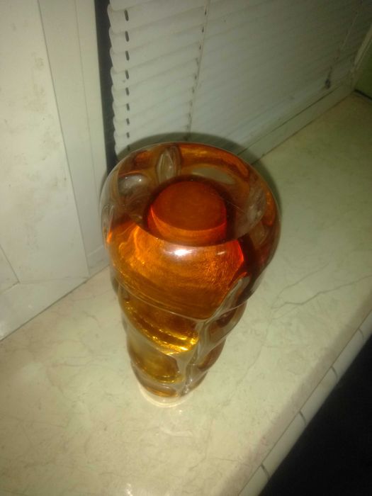 Винтажная стеклянная ваза СССР , толстостенная, идеальное состояние