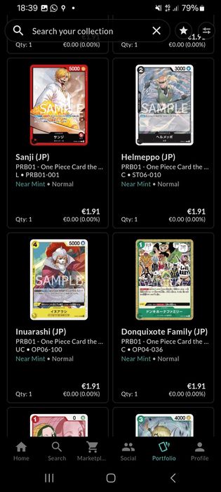 Cartas em japonês da expansão The Best de One Piece