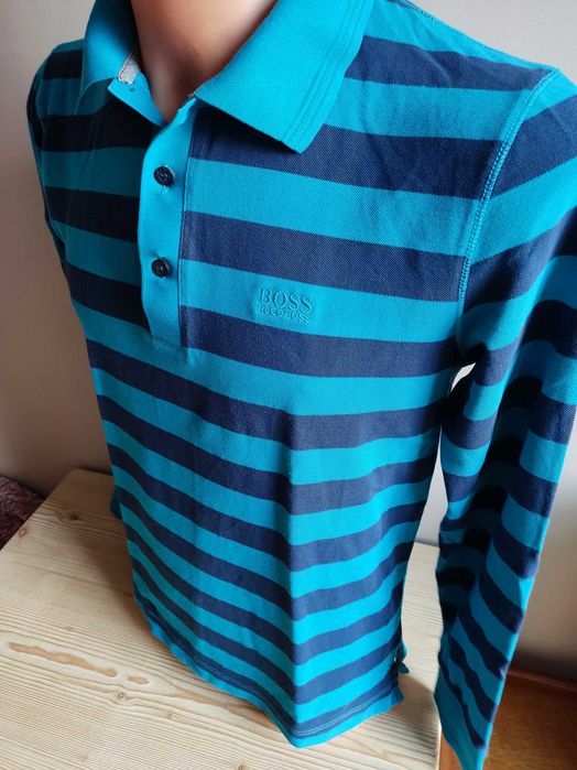 Koszulka polo z długim rękawem Hugo Boss w paski