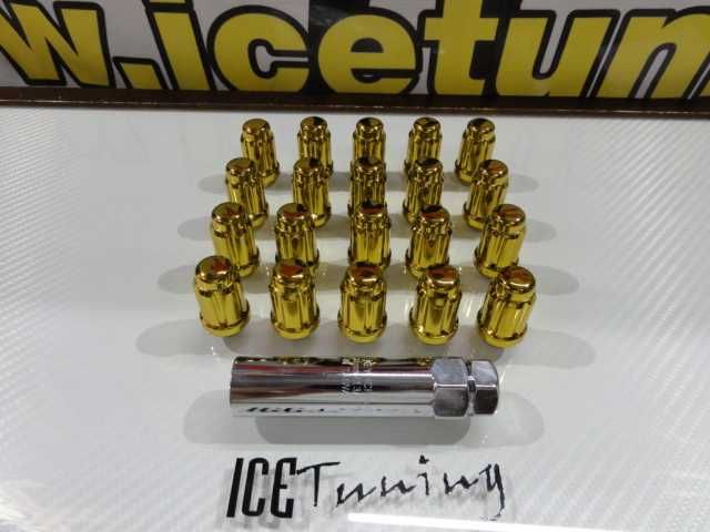Conjunto 20 porcas Lug Nuts em vermelho, azul, cromado, preto, dourado 35mm 12x1.50 Para Honda, Mazda, Ford, Toyota, Hyundai, Lexus, Mitsubishi