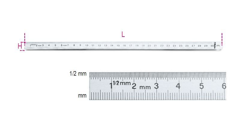 beta flexible graduated rules 300mm stainless steel 55000049