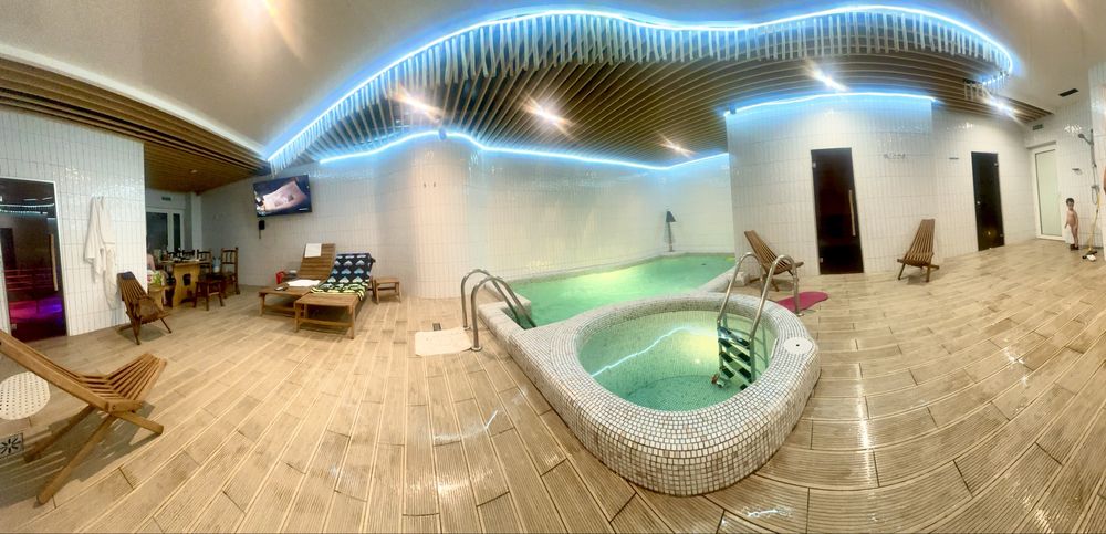 Світ Саун Leon-Сауна, Баня, Хамам, Лазня, Spa з басейном і водоспадом.