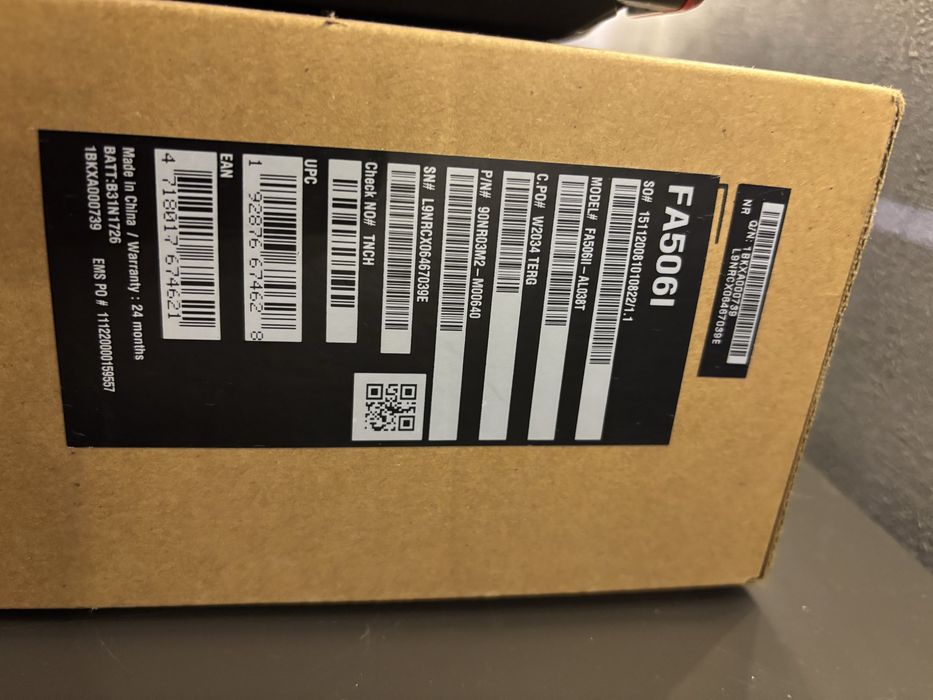 Laptop ASUS TUF Gaming A15 FA506 – Ryzen 7 / GTX 1650 Ti / 144 Hz