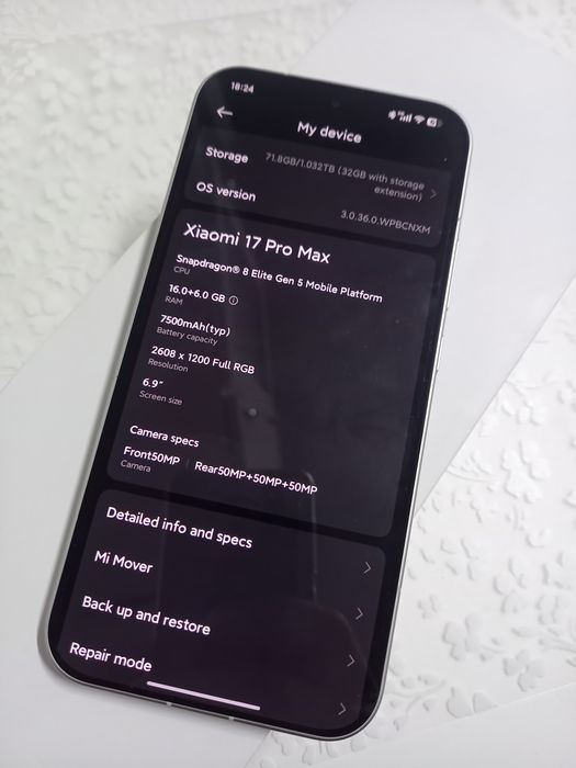 Xiaomi 17 pro max 1TB troco