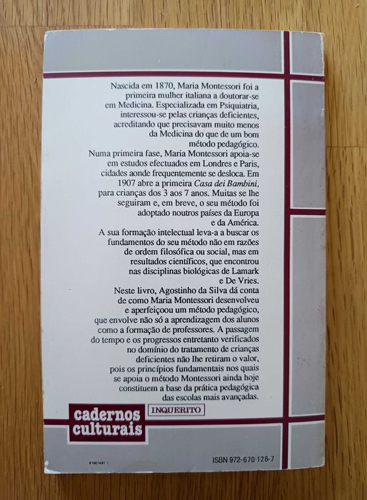 O Método Montessori - Agostinho da Silva (portes incluídos)