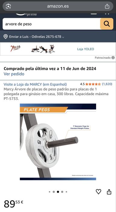Árvore de Pesos Marcy (Suporte Discos) – Como Nova