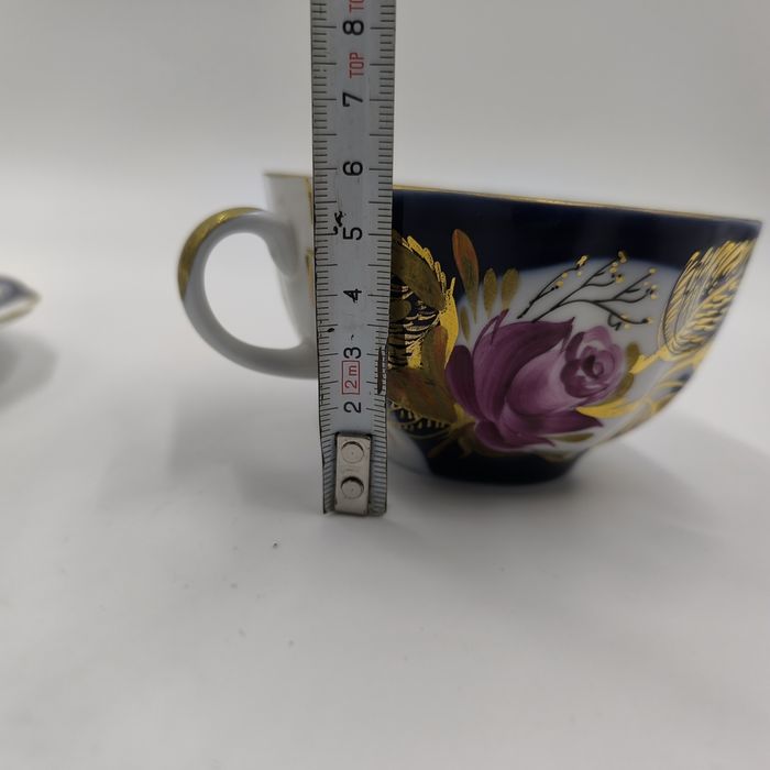 Łomonosow Talerzyk Filiżanka Porcelana