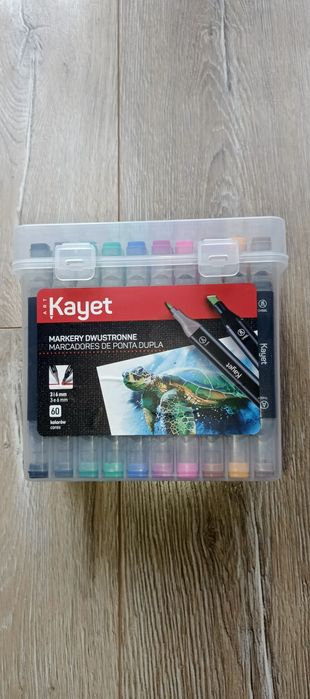 Nowe markery dwustronne Kayet 60 kolorów wodoodporne