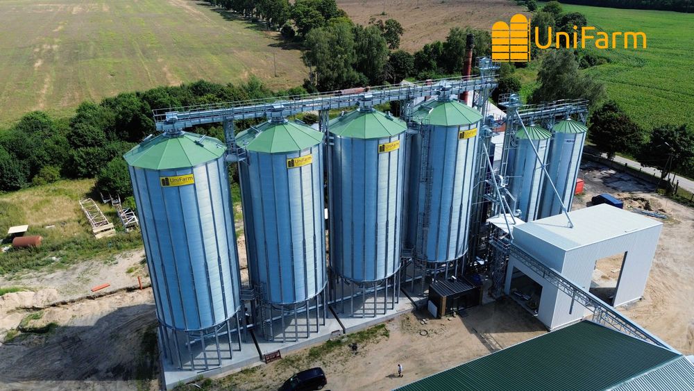 Silos zbożowy lejowy - silosy, przenośniki, czyszczalnie, suszarnie