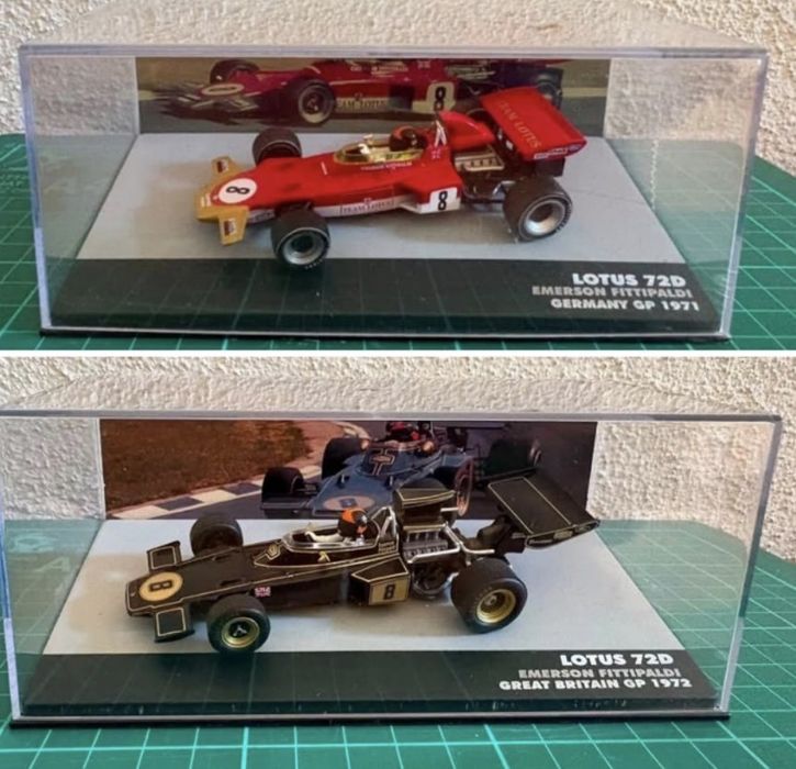 1/43 Miniaturas F1 Lotus 72D - E. Fittipaldi 71/72 - Versão com piloto