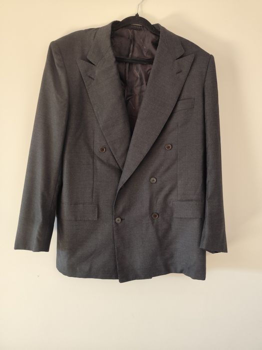 Grafitowa wełniana marynarka Kiton L