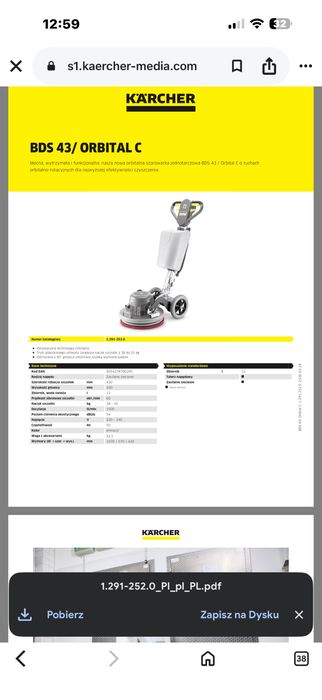 Szorowarka do podlog i dywanow karcher