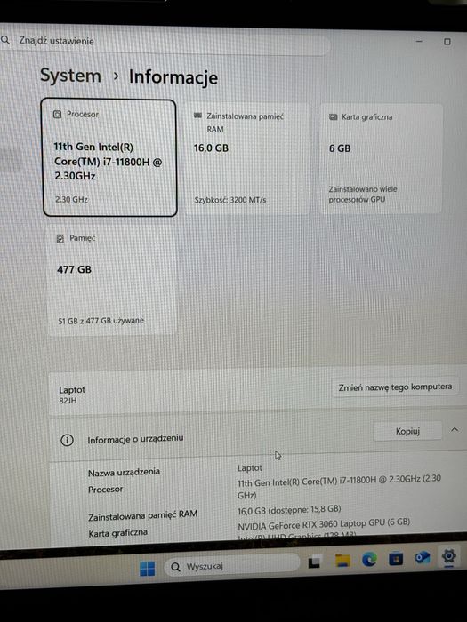 Lenovo legion 5 intel i7, 15,6”, 16GB, 512GB, RTX3060
