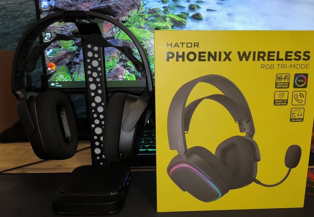 Навушники ігрові HATOR Phoenix Wireless RGB Tri-mode (HTA-870) Black