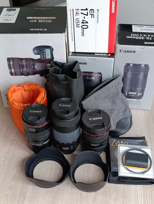 Canon EOS 6D з об'єктивами 24-105 f4L, 17-40 f4L, 100 f2.8L, 70-300II