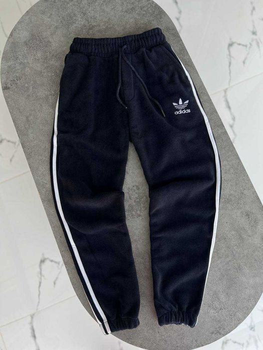 Штани фліс полар Adidas Navy Blue спортивні чоловічі i57/DA-23