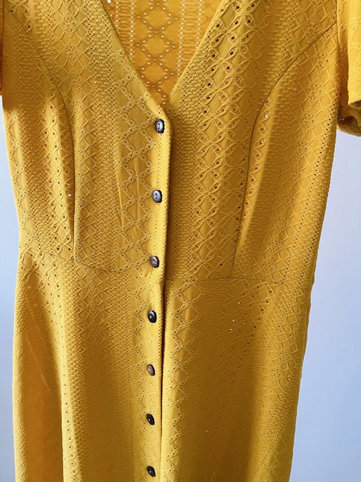 Vestido longo amarelo torrado Springfield