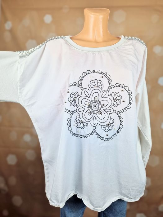 Biała bluzka new collection włoska XL 42 bawełna duży rozmiar