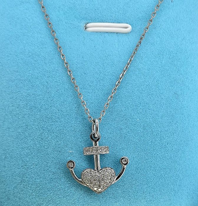 Брендовий золотий підвіс+ланцюг с діамантами 0.3ct