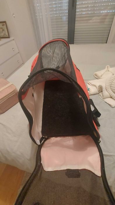 Bolsa para transporte para gatos vermelha tamanho M