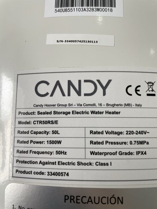 Termoacumulador Candy 50 Litros