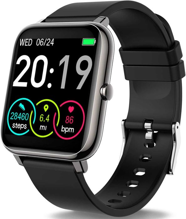 Rismola P22 Smartwatch tętno kroki sen budzik stoper LCD 1,4" czarny