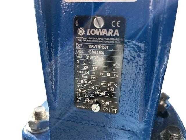 Pompa LOWARA 15SV17P150T 15KW/ 8-24M3/h, NOWA