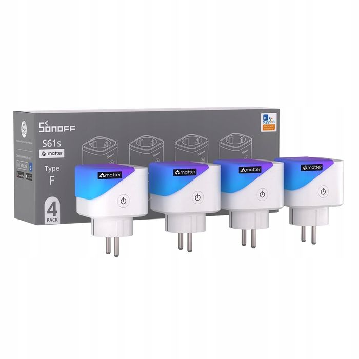 Gniazdko zdalne sterowanie zestaw 4 sztuki SONOFF S61s 16A 3840W WiFi
