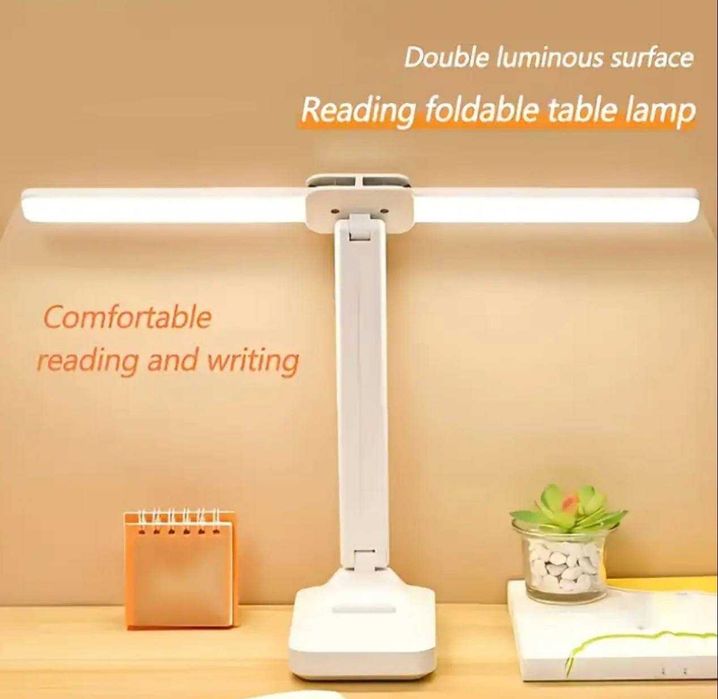 Настільна лампа з акумулятором  двома лампами LED лампа Eye protection