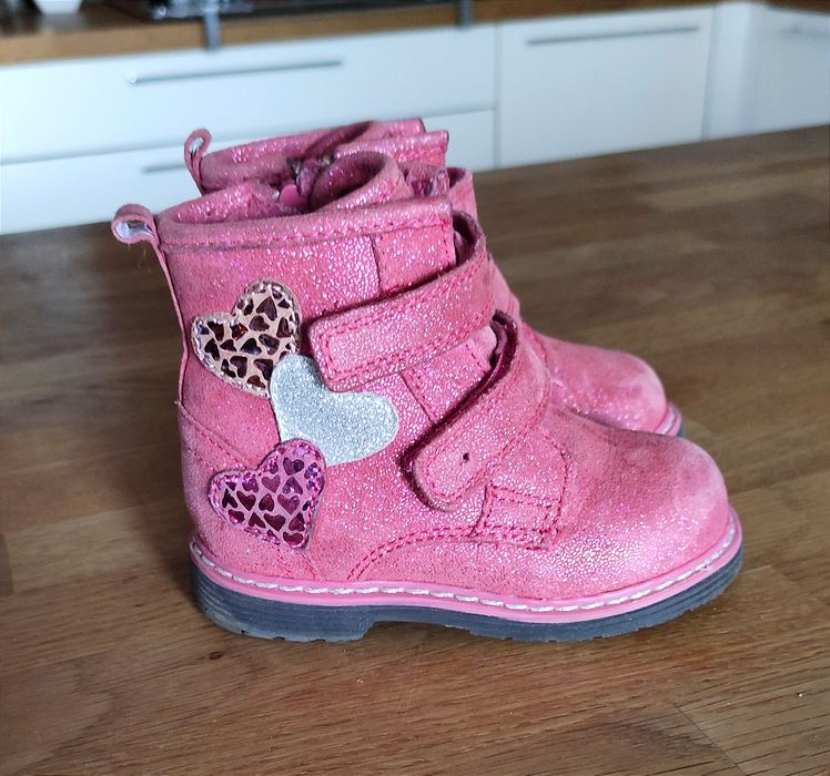 Buty zimowe skórzane, kozaki Lasocki Kids, skóra naturalna, różowe 22