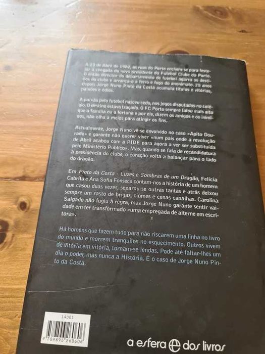 Livro Pinto da Costa Luzes e Sombras Dragão Futebol Clube do Porto FCP