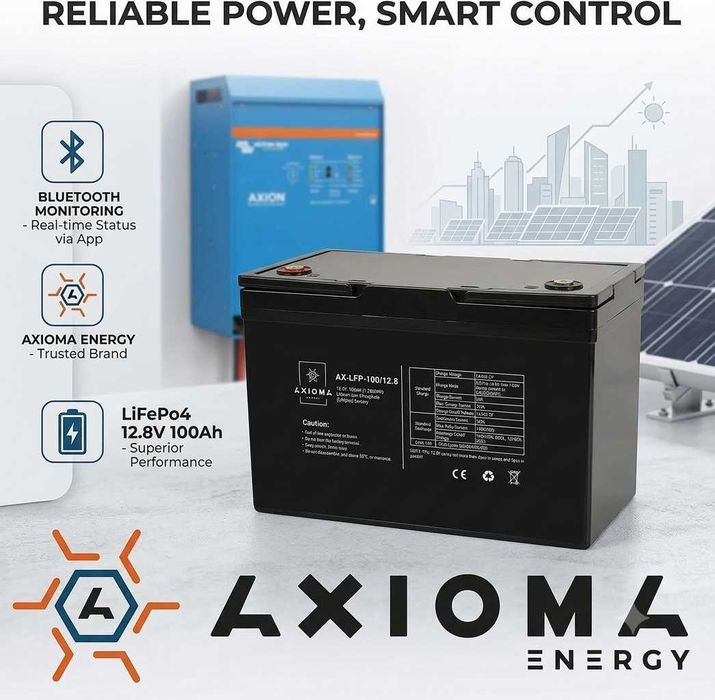 Акумулятор літієвий LiFePo4 12.8В 100A, AX-LFP-100/12.8, AXIOMA energy