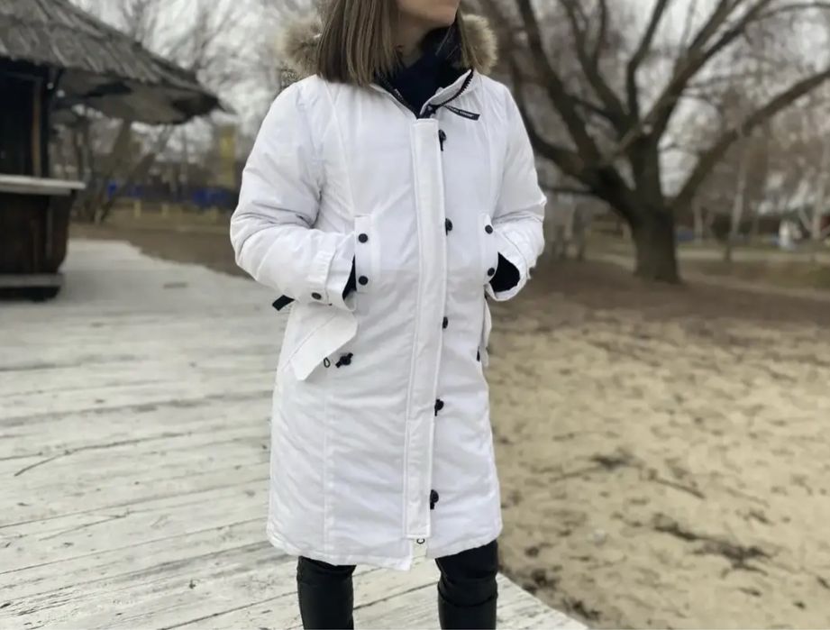Акція Біла Зимова парка пуховик Канада Гус Canada Goose Кенсінгтон