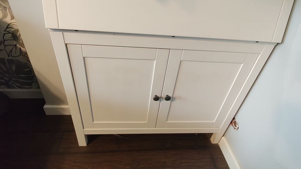 Ikea Hemnes sekretarzyk barek z nadstawką biały sosna