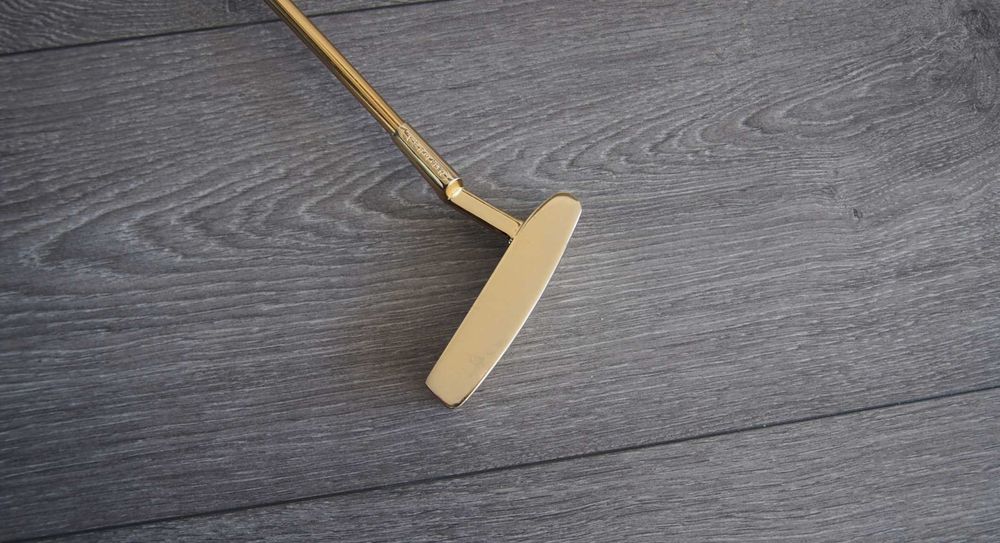 Kij do golfa Putter gold eagle shear-line model f pozłacany 24k złotem ...