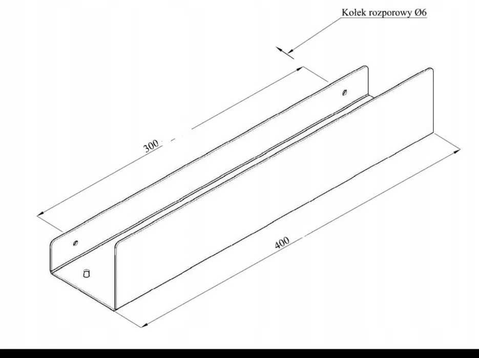 Półka pod prysznic 40 cm stal nierdzewna biała