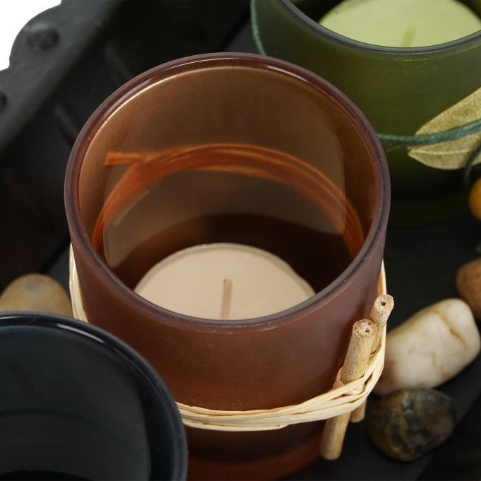 zestaw 5 świec z podstawka 38.5cm