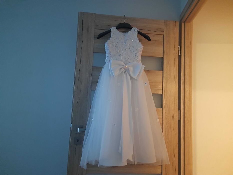 Sukienka Komunia Biała 122-128