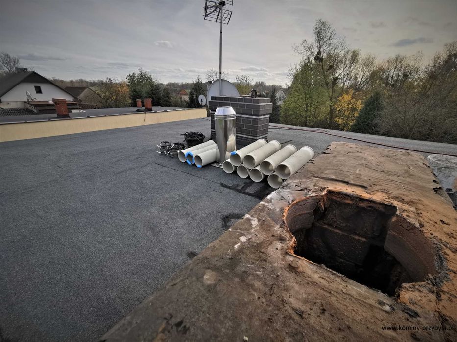 Frezowanie komina Szlamowanie  ceramika wkłady ceramiczne