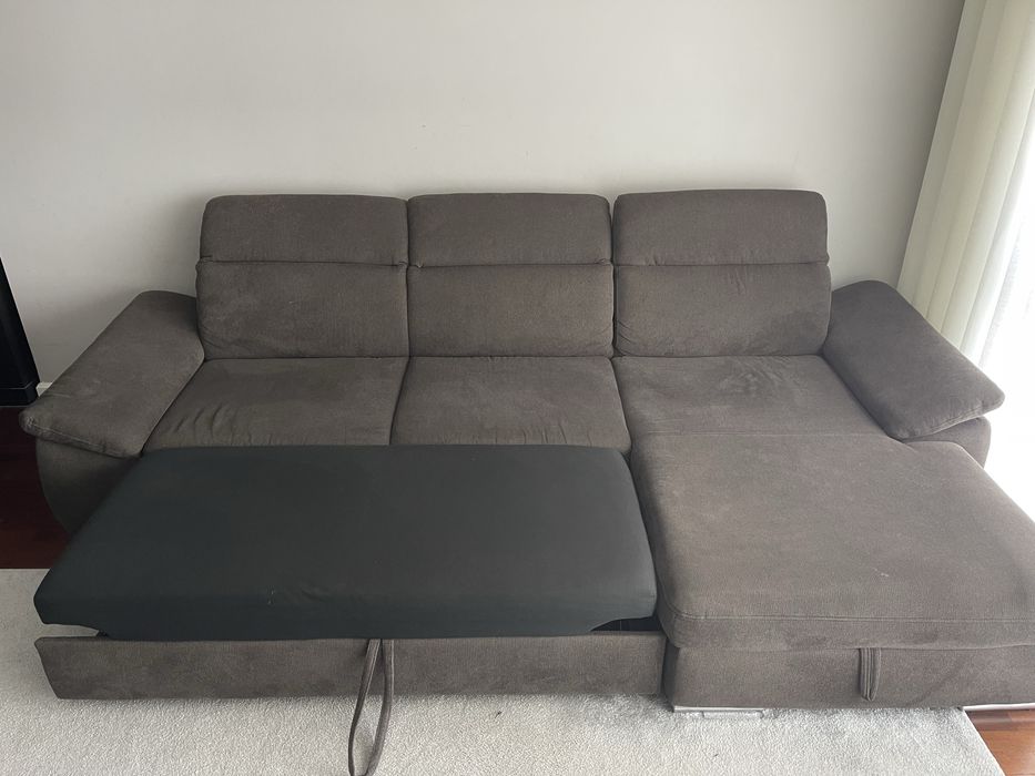 Sofa chaise longue cinza escuro