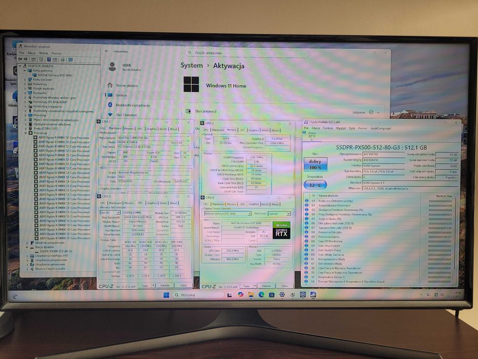 Komputer Ryzen 9 3900x/ 32GB/ RTX 3050/ 512GB SSD/ WIN11 Aktywowany