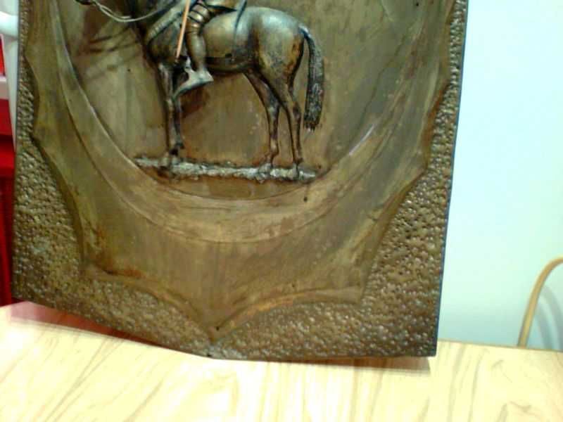 Антикварная чеканка всадник ,бронза  1930-х годов