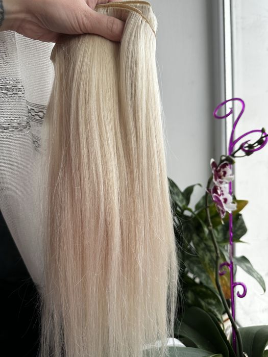 Волосся натуральне блонд на тресах заколках трессах волосы нвтуральные