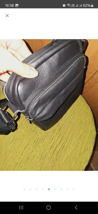 Новая мужская сумка на плече барсетка кожа 100% черная