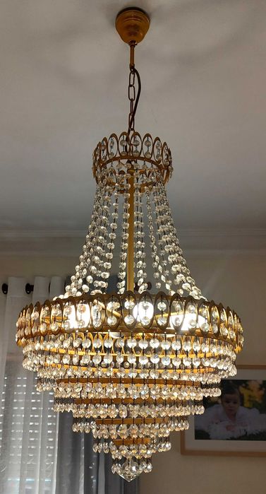 Conjunto Candeeiros de Sala Estilo Palaciano com Cristais